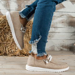 Women's Breathable Canvas Shoes Low Top Lightweight Casual Shoes