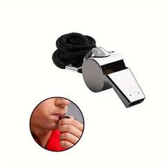 2pcs Stainless Steel Referee Whistles with Lanyard