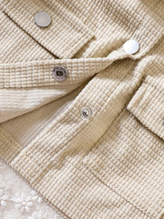 Baby Girl Corduroy Thermal Coat Lapel Cardigan Jacket