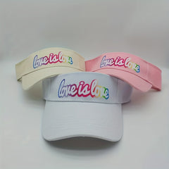Sunscreen Sunshade Breathable Visor Hat With Love Is Love Pattern