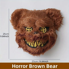 Scary Plush Brown Bear Mask