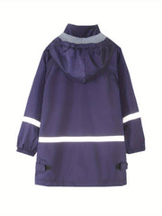 Boys Cartoon Print Rain Jacket Hooded Lightweight Waterproof Windbreaker