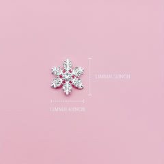 10pcs Christmas Snowflake Nail Charms with Rhinestones 3D Nail Gem Jewelry