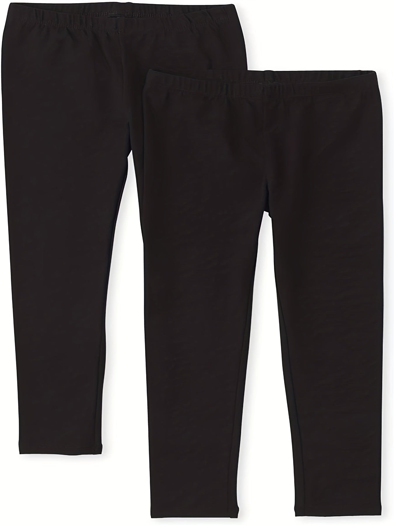 3pcs Girls Slim Fit Basic Leggings Pants Elastic Waist Tights Pants Kids Clothes