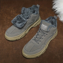 Men's Warm Lace-up Sneakers Casual Walking Shoes