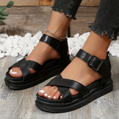 Women's Cross Strap Platform Sandals Ankle Strap Sports Sandals