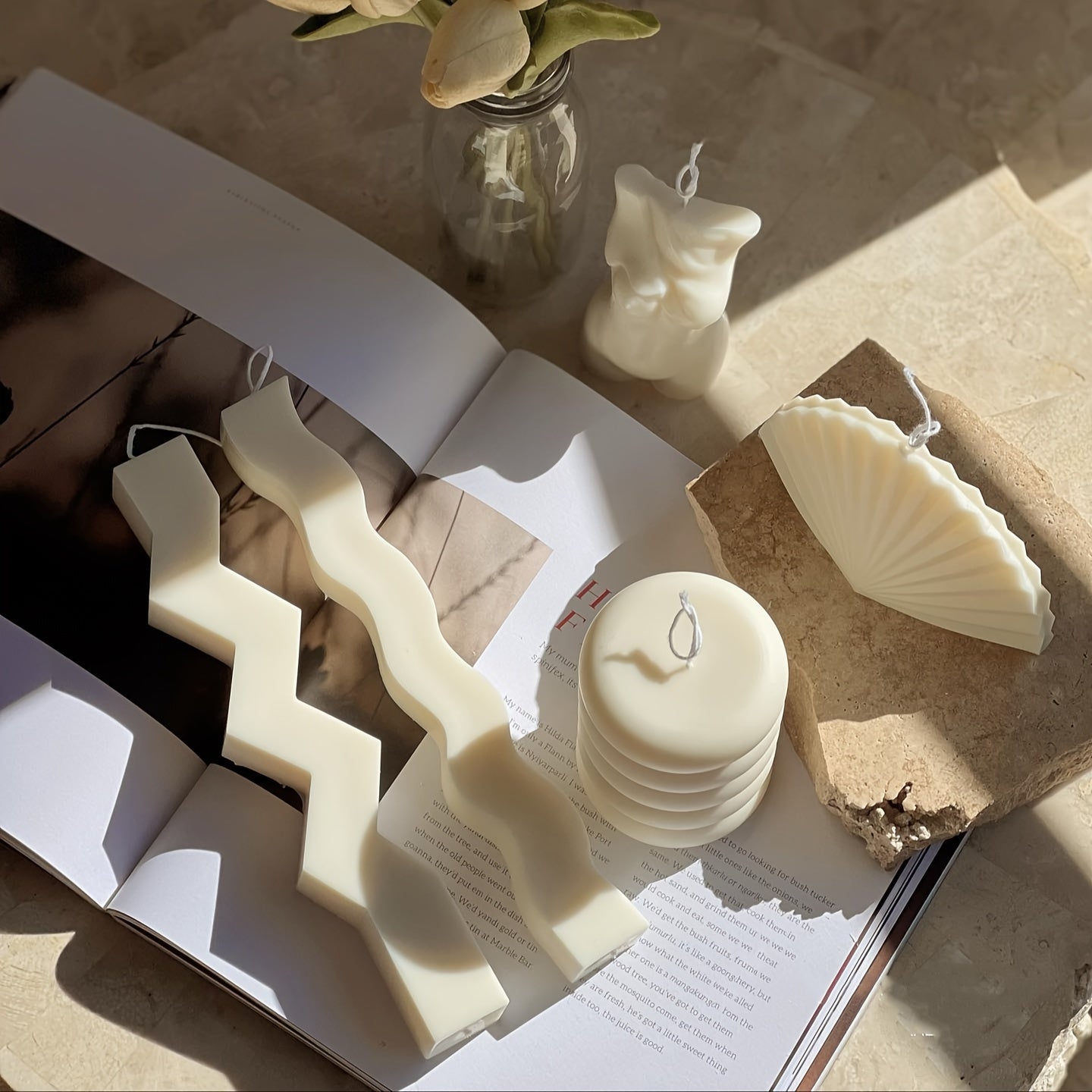 3D Wavy Strip Candle Silicone Mold DIY Long Pillar Scented Candle Making Mould