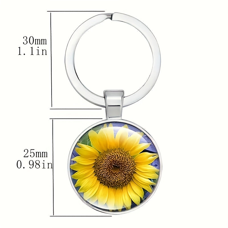 Sunflower Vintage Bag Keychain Jewelry Accessory
