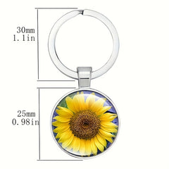 Sunflower Vintage Bag Keychain Jewelry Accessory