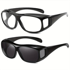Night Vision Glasses Over Prescription Glasses Wrap Around Sunglasses
