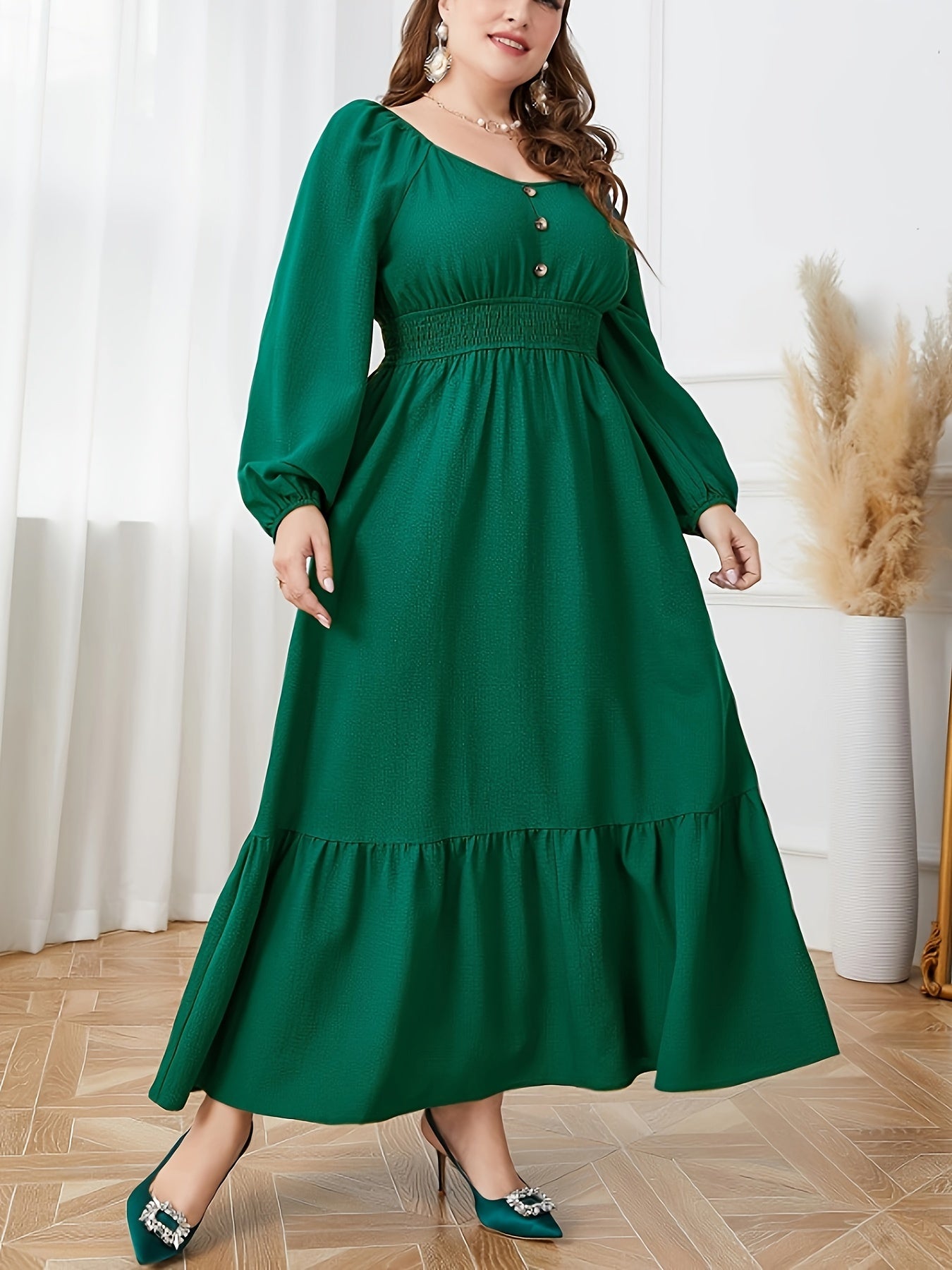Casual Dress Women's Plus Maxi Smock Dress
