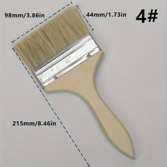 Wooden Handle Hair Brush Thickened Paint Brush Household Tool Brown Brush