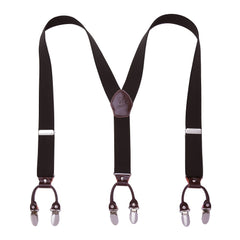 Men's Y Back Suspenders with 6 Metal Clips for Wedding