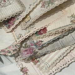 10pcs Retro Lace Journal Decoration Material For Students Teens