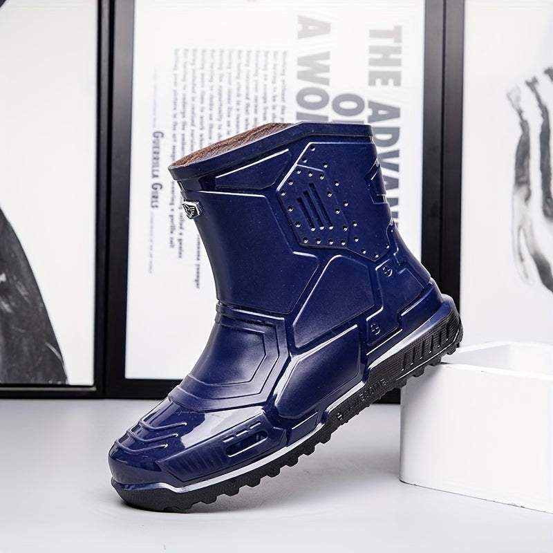 Women's Dark Rain Boots Anti skid & Waterproof Slip On Shoes