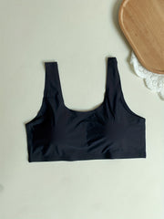 Seamless Padded Sports Bra Wide Strap