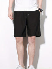 Men s Casual Loose Pocket Elastic Waist Drawstring Shorts
