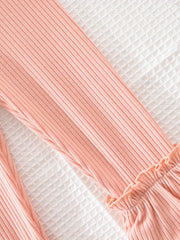 Baby Thick Ribbed Knit Flared Leg Trousers