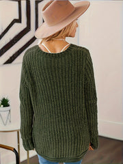 Women's Plus Solid Long Sleeve Round Neck Sweater