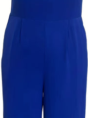 Halter Neck Wide Leg Jumpsuit With Pockets