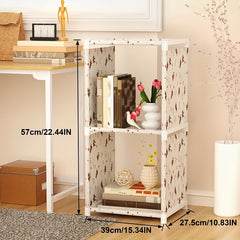 3-Layer Bookshelf Storage Rack Waterproof Utility Stand