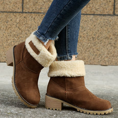 Women's Faux Fur Lined Block Heeled Boots