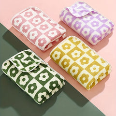Flower Pattern Hand Towel Coral Fleece Soft Skin-friendly Face Towel