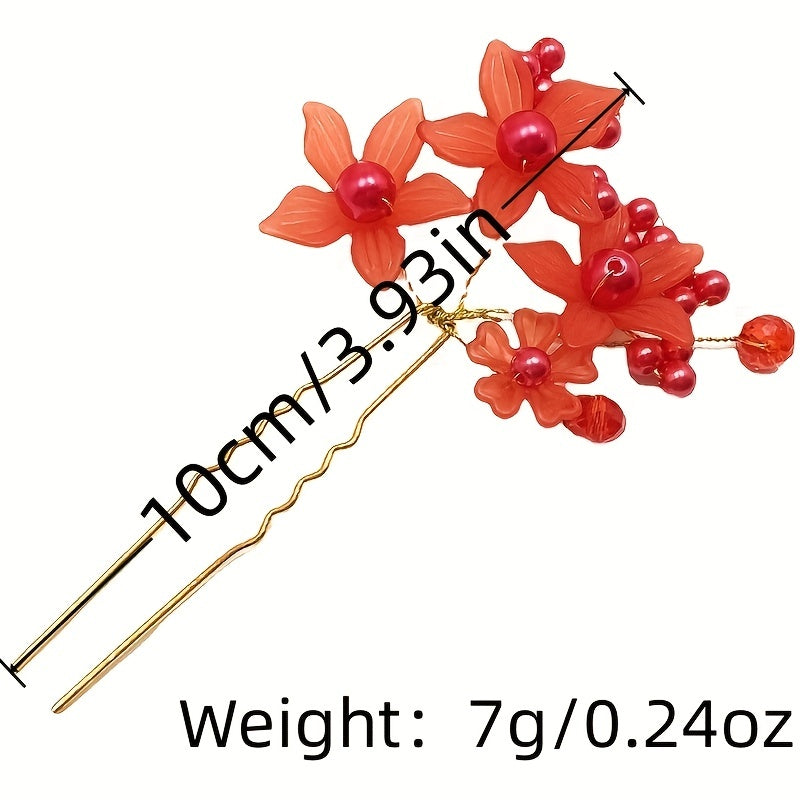 Faux Pearl Hairpin U-shaped Hair Clip Bridal Head Jewelry
