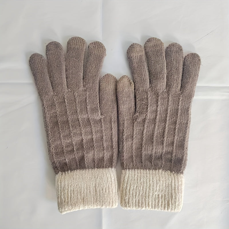 Stretch Knitted Full Finger Touch Screen Gloves