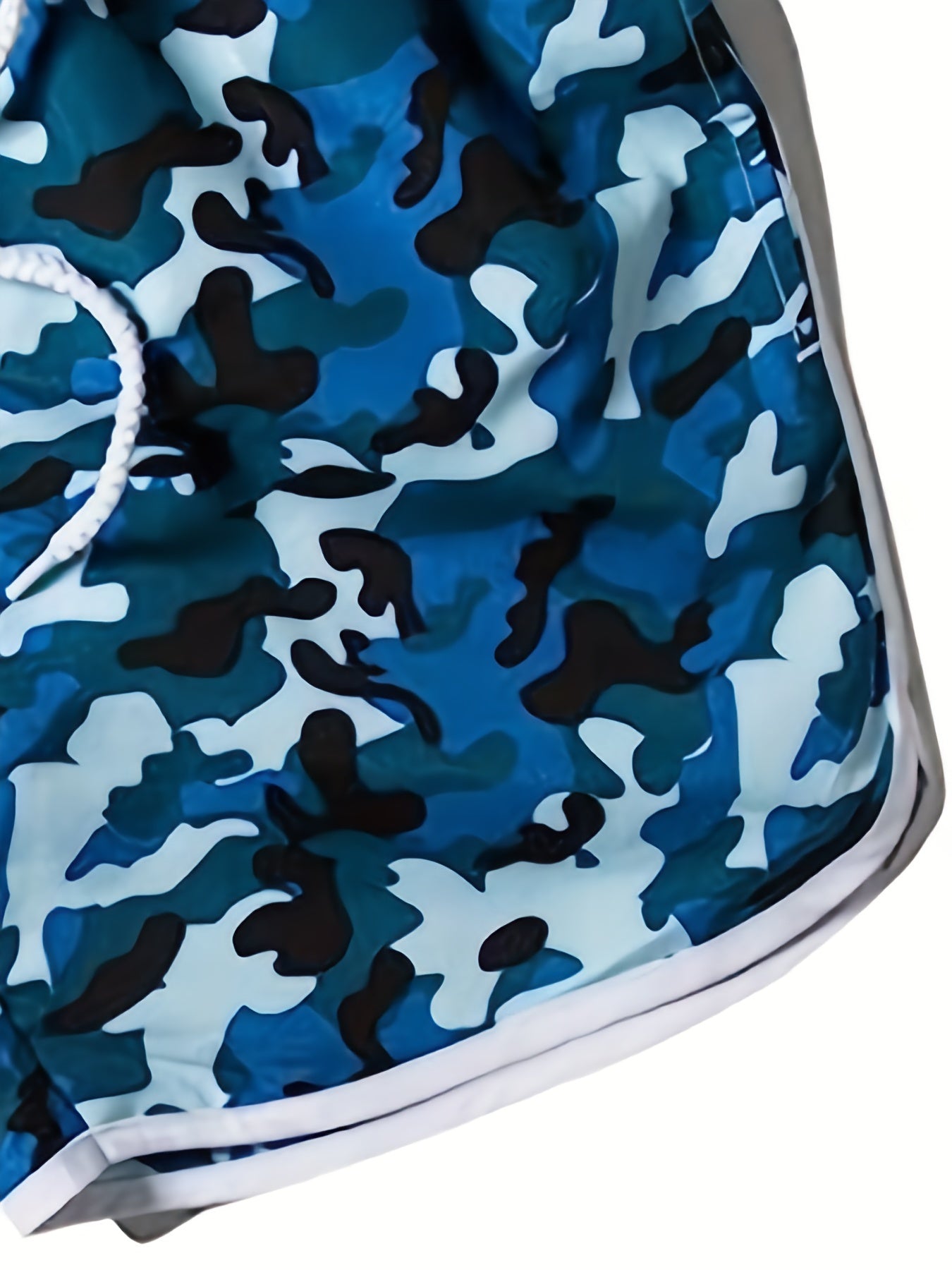 Camo Print Elastic Drawstring High Stretch Shorts