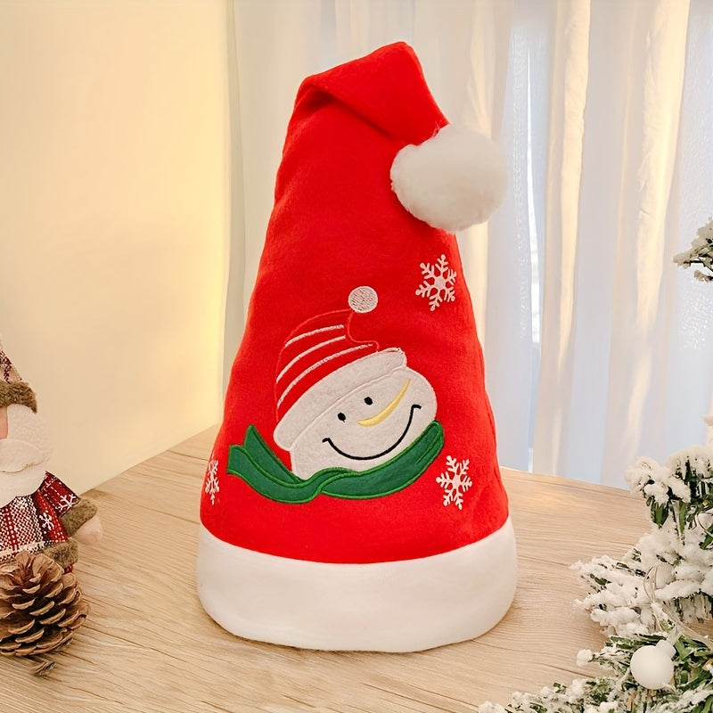 3pcs Christmas Cartoon Pattern Embroidered Hats Set