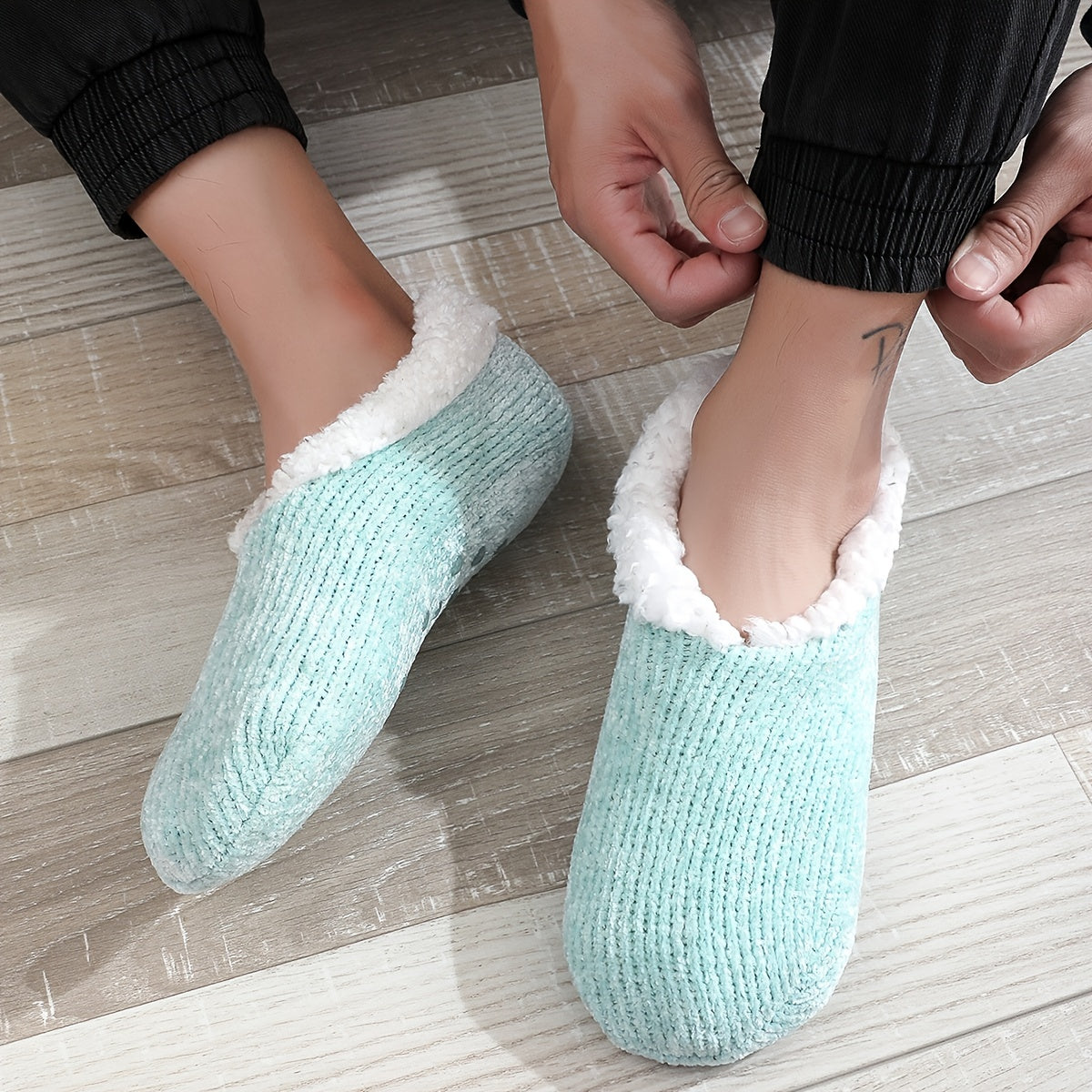 Men's Cozy Fleece Indoor Slippers Sock