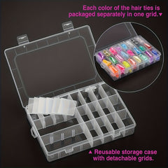 1500pcs Elastic Hair Ties Hair Bands Box Package For Girls