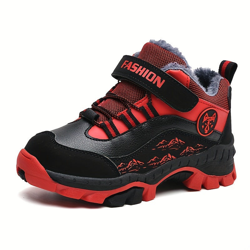 Boys Warm Fleece Sneakers Outdoor Hiking Climbing Shoes