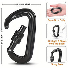 12KN Heavy Duty Locking Buckle Clip D Ring Keychain