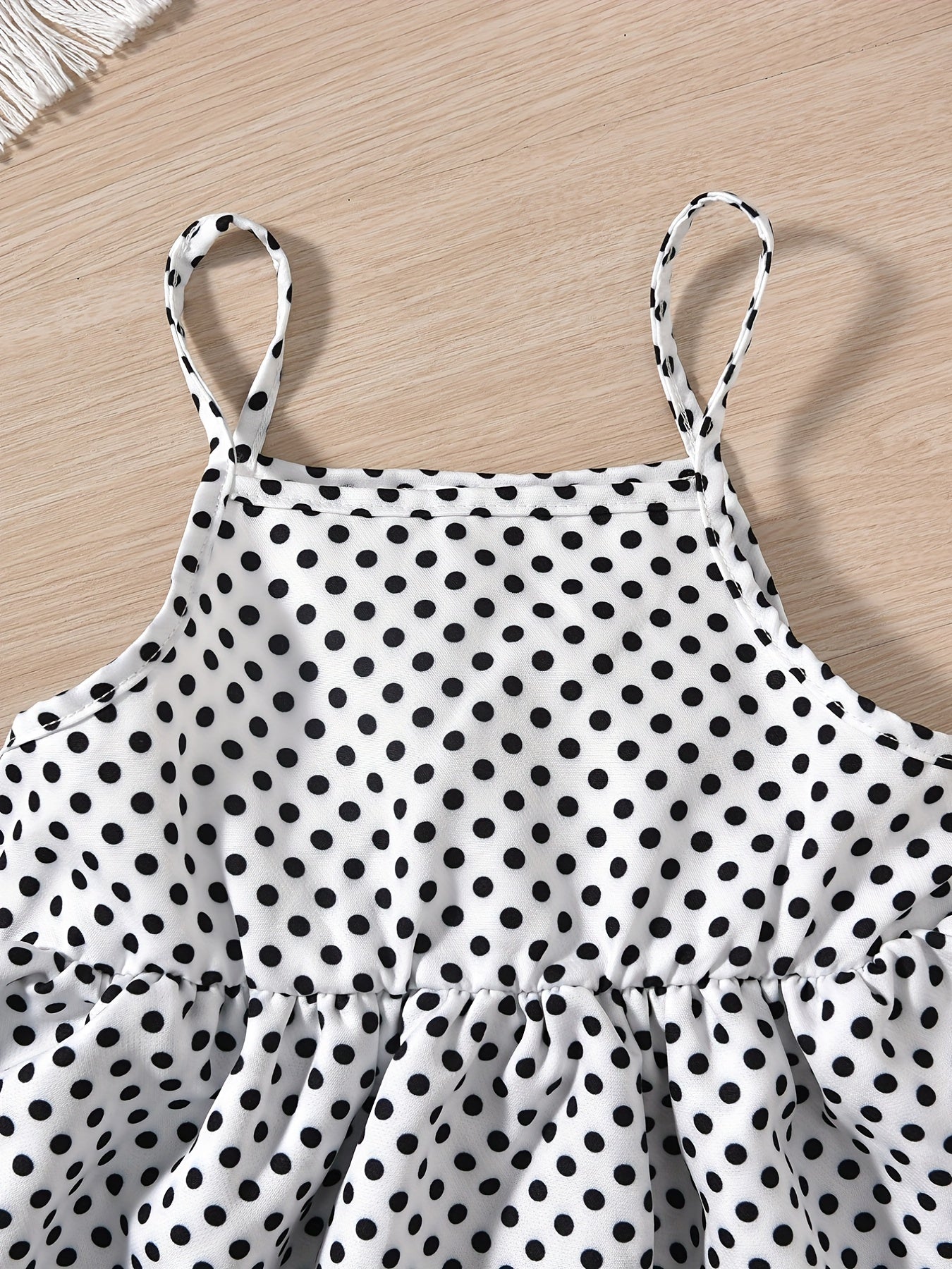 Baby Girls Denim Shirt Cardigan Polka Dot Dress Set