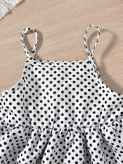 Baby Girls Denim Shirt Cardigan Polka Dot Dress Set