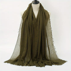 Muslim Bandana Solid Pleated Short Beard Headscarf
