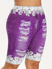 Graphic Print High Waist Shorts for Women