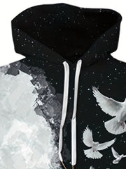 3D Graphic Print Hoodie Men's Casual Pullover Hoodie