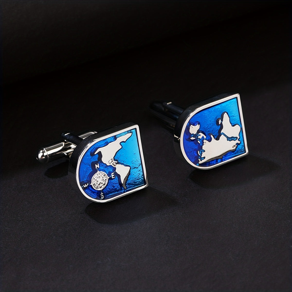 Map Pattern French Cufflinks 2 Cufflinks