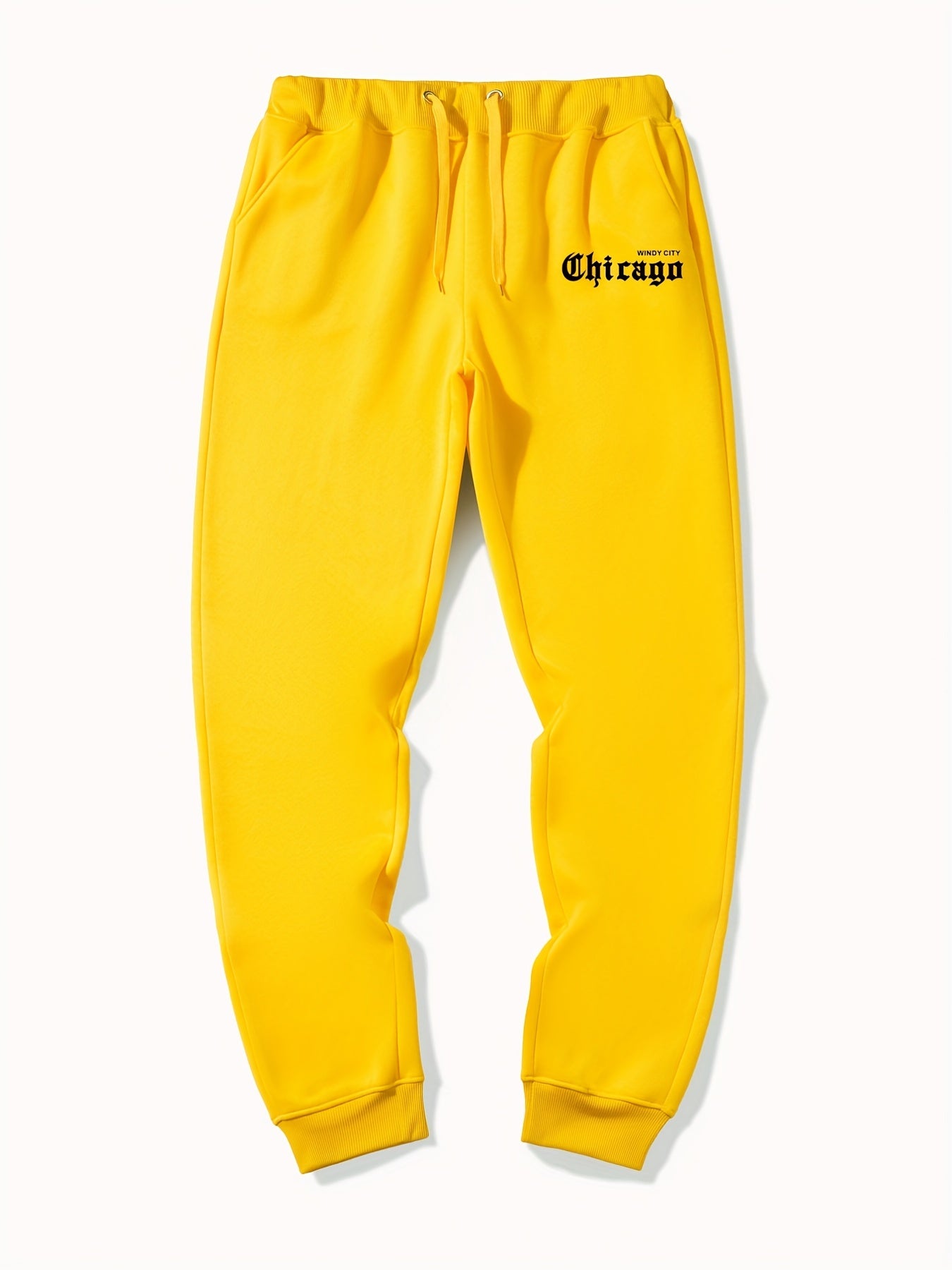Chicago Letter Print Casual Joggers Men's Sweatpants