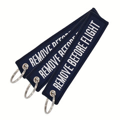 3pcs Embroidery Remove Before Flight Navy Key Fobs for Motorcycles Scooters Cars