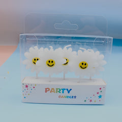 5pcs Daisy Happy Face Sunflower Candle for Birthday Cake Party