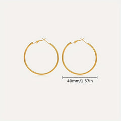 3 Pairs Golden Big Hoop Earrings Set for Women Girls
