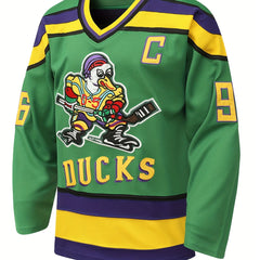 Men's Ice Hockey Green 96 Vintage Embroidered Jersey