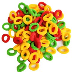 100Pcs Christmas Hair Tie Colorful Hair Accessories For Girls