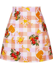 Fruit Print Zip Back Skirt Casual Skirt for Spring & Summer Women's Clothing