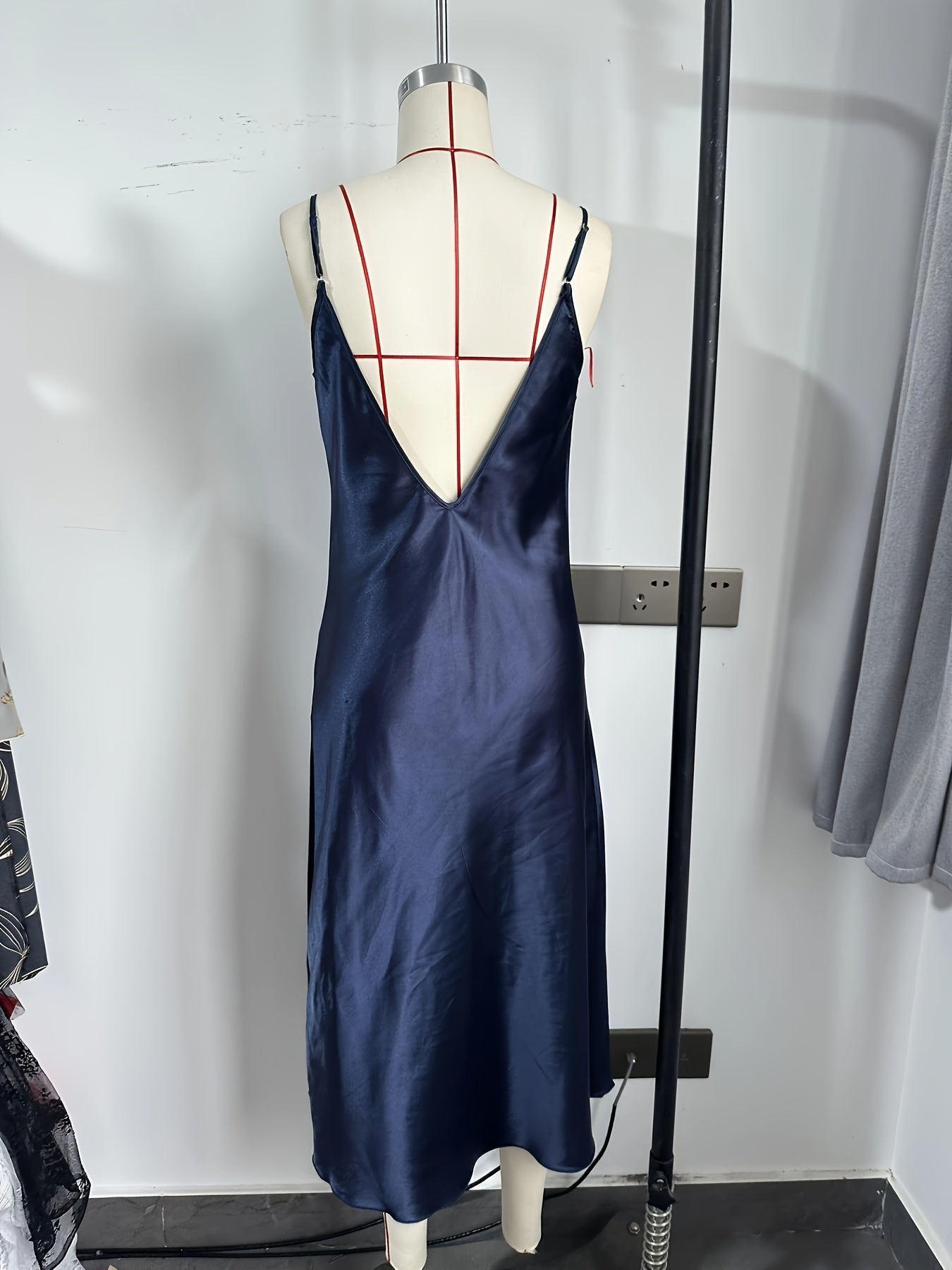 Satin Slip Nightdress Side Split Sleep Dress Women's Sleepwear