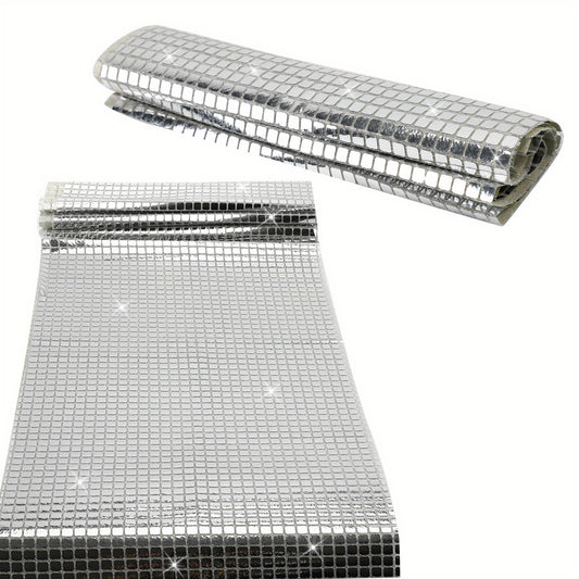 2pcs 33.02x177.8cm Silvery Glitter Disco Party Table Runner Mirror Sequin
